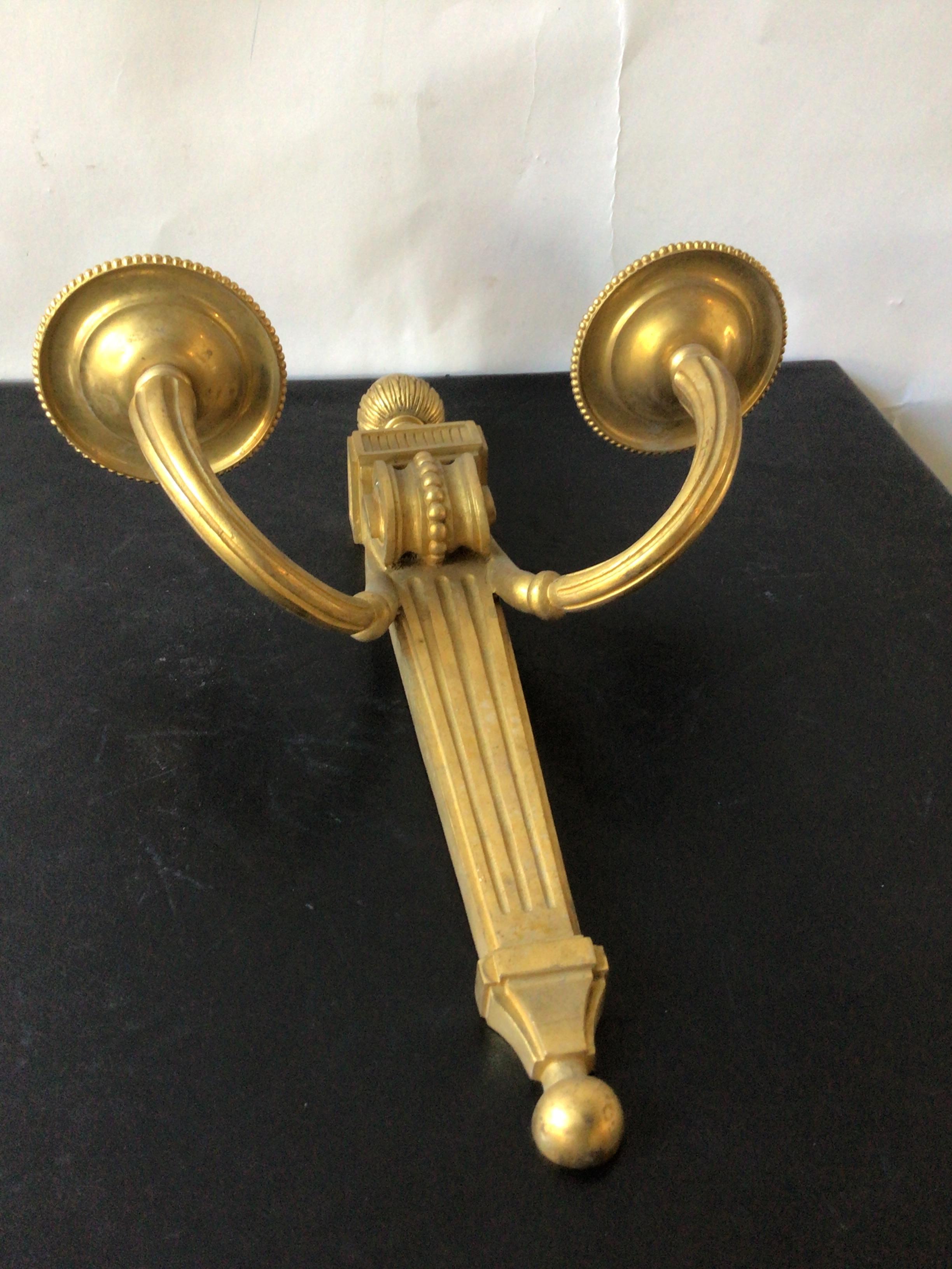 1880s French Gilt Bronze Classical Sconces For Sale 1