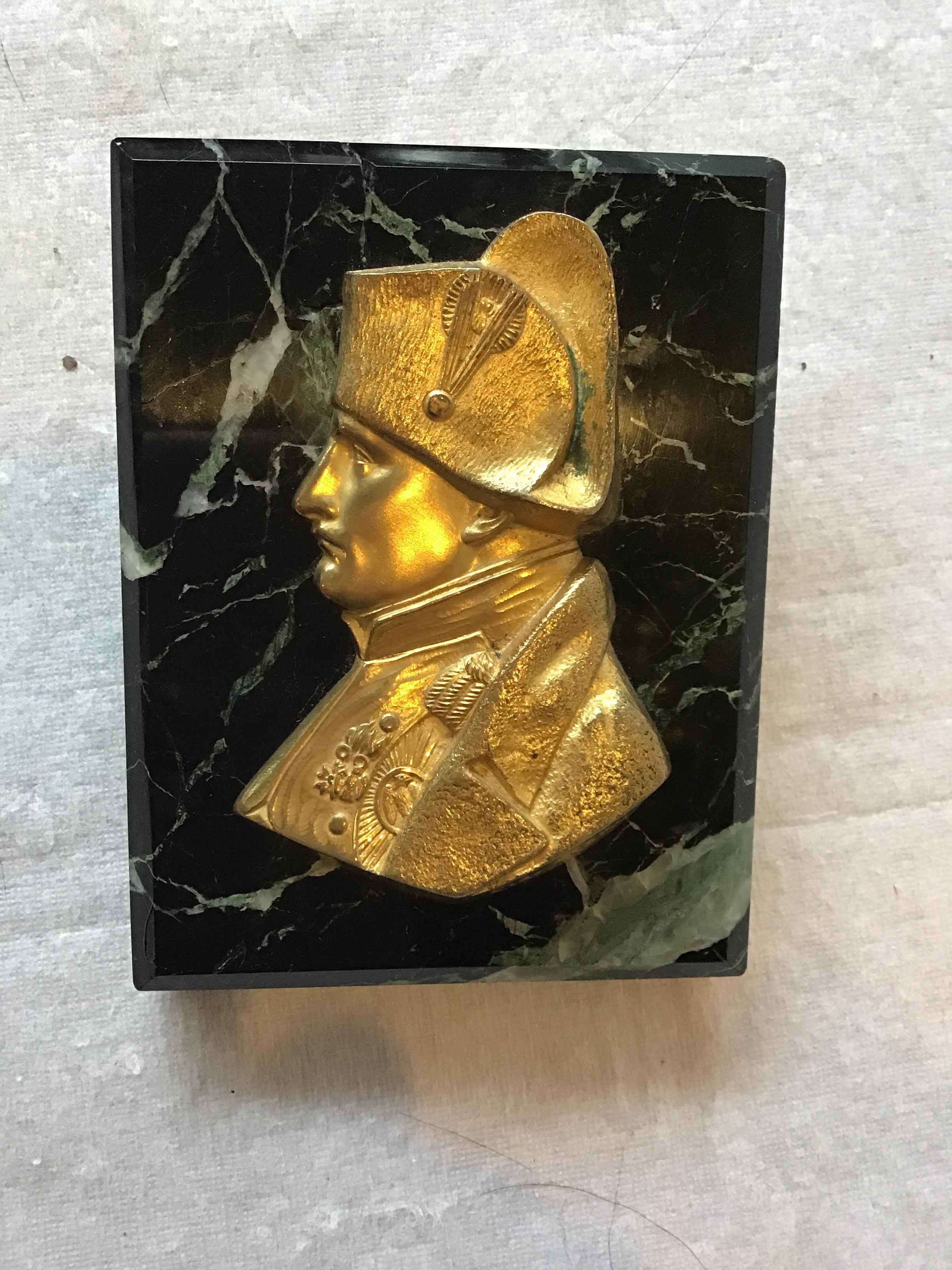 1880s French Gilt Bronze Napoleon Paperweight In Fair Condition In Tarrytown, NY