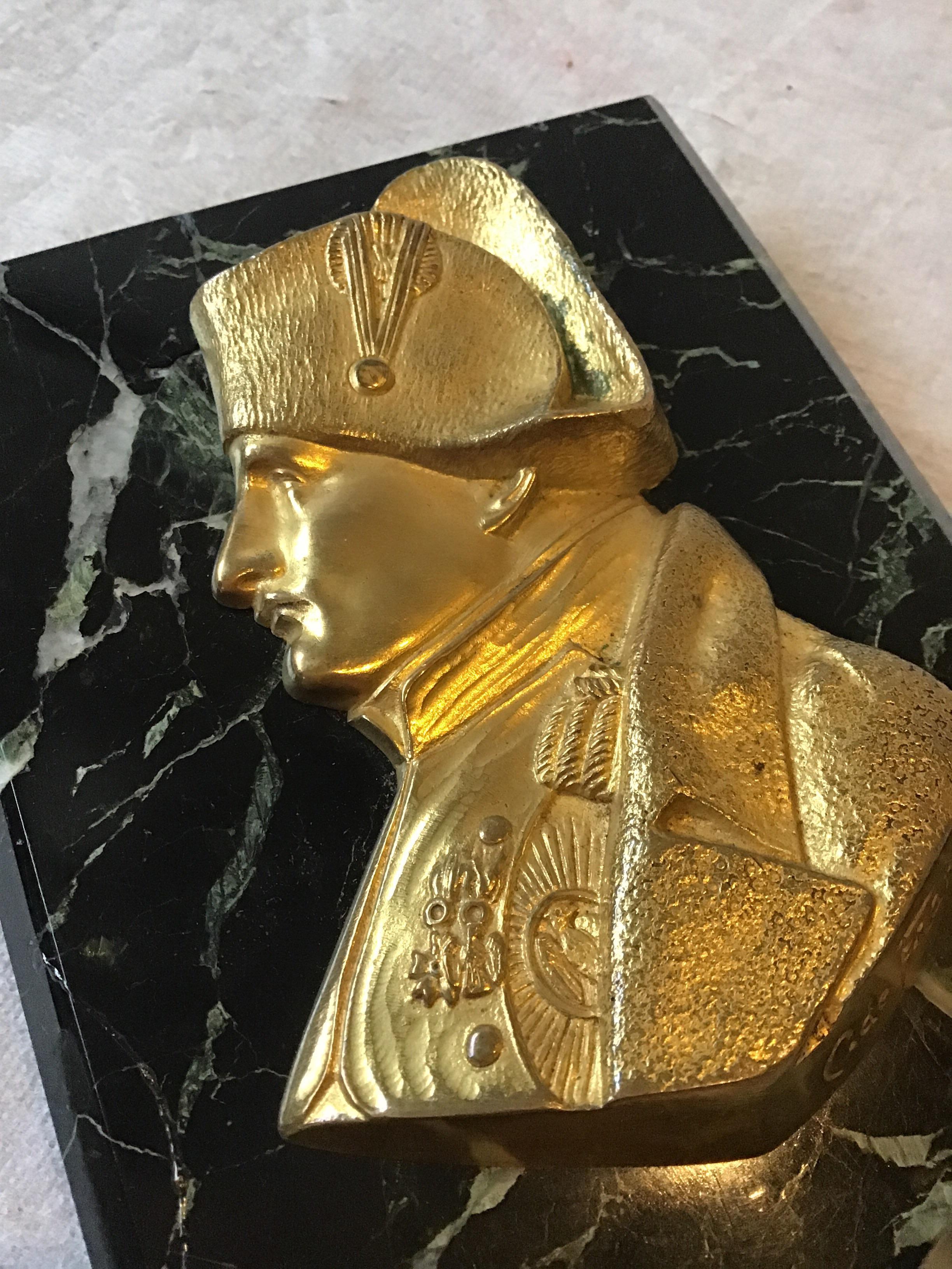1880s French Gilt Bronze Napoleon Paperweight 1