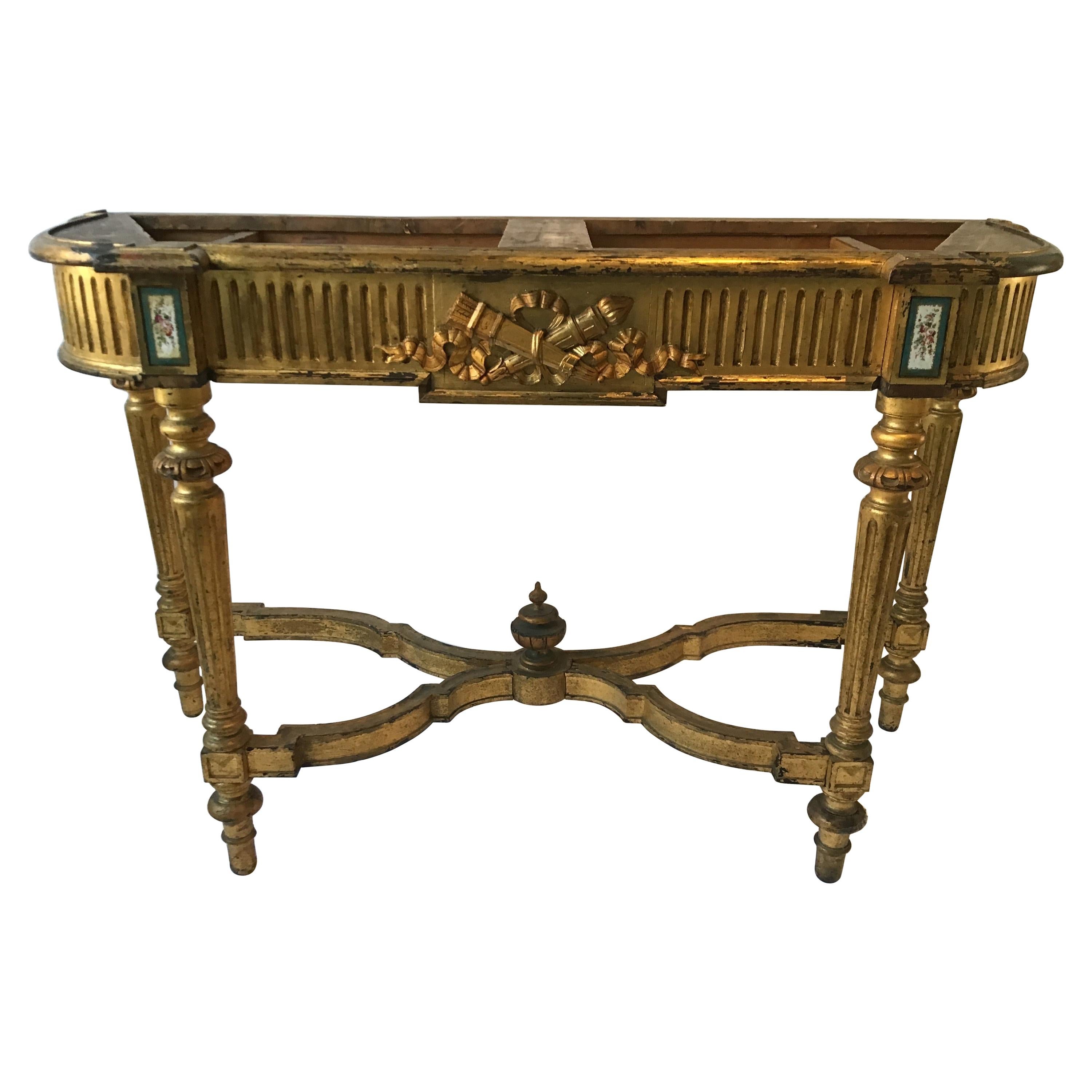 Console française en bois doré des années 1880 en vente