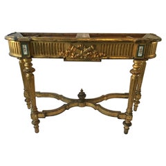 Antique 1880s French Gilt Wood Console