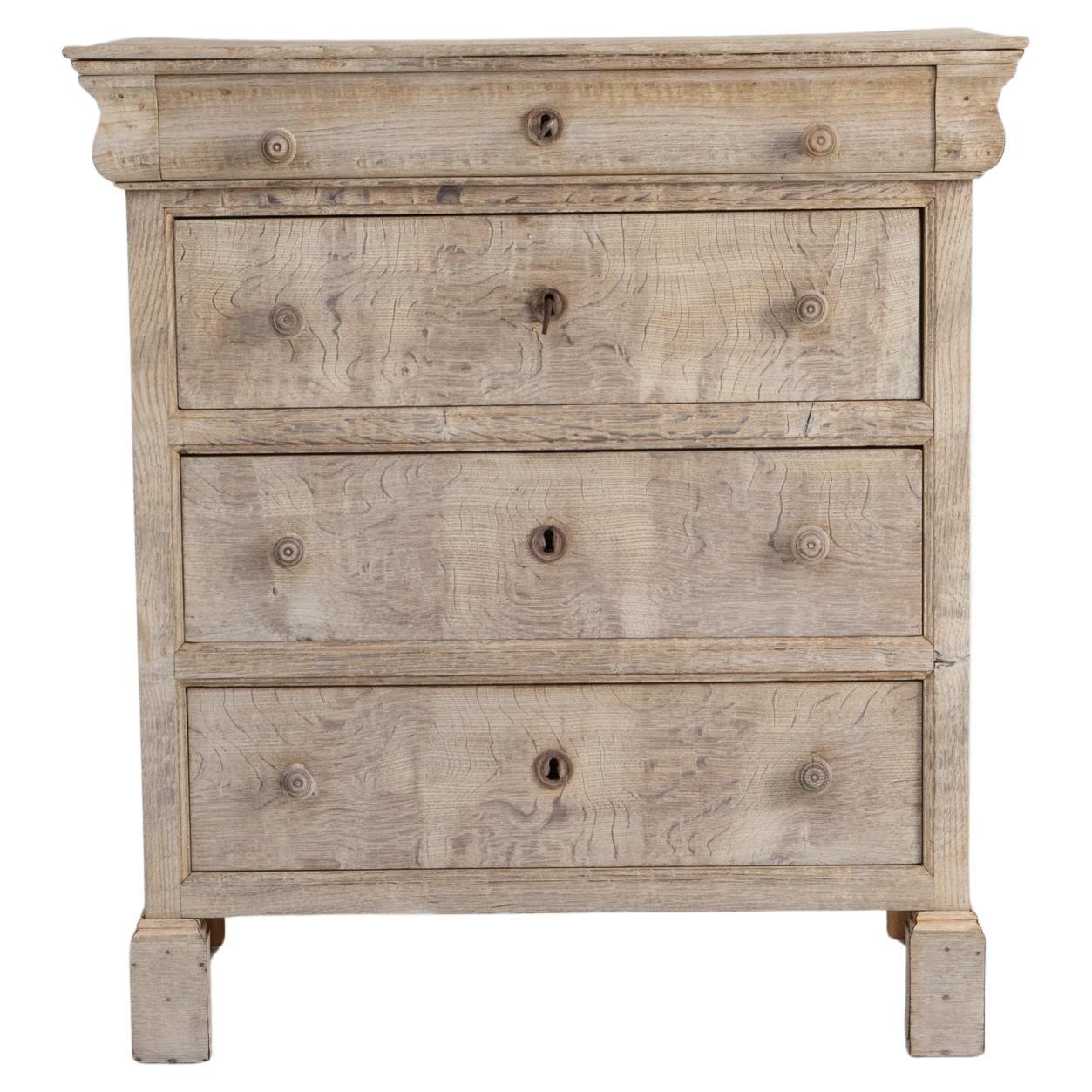 1880s French Gustavian Oak Chest of Drawers