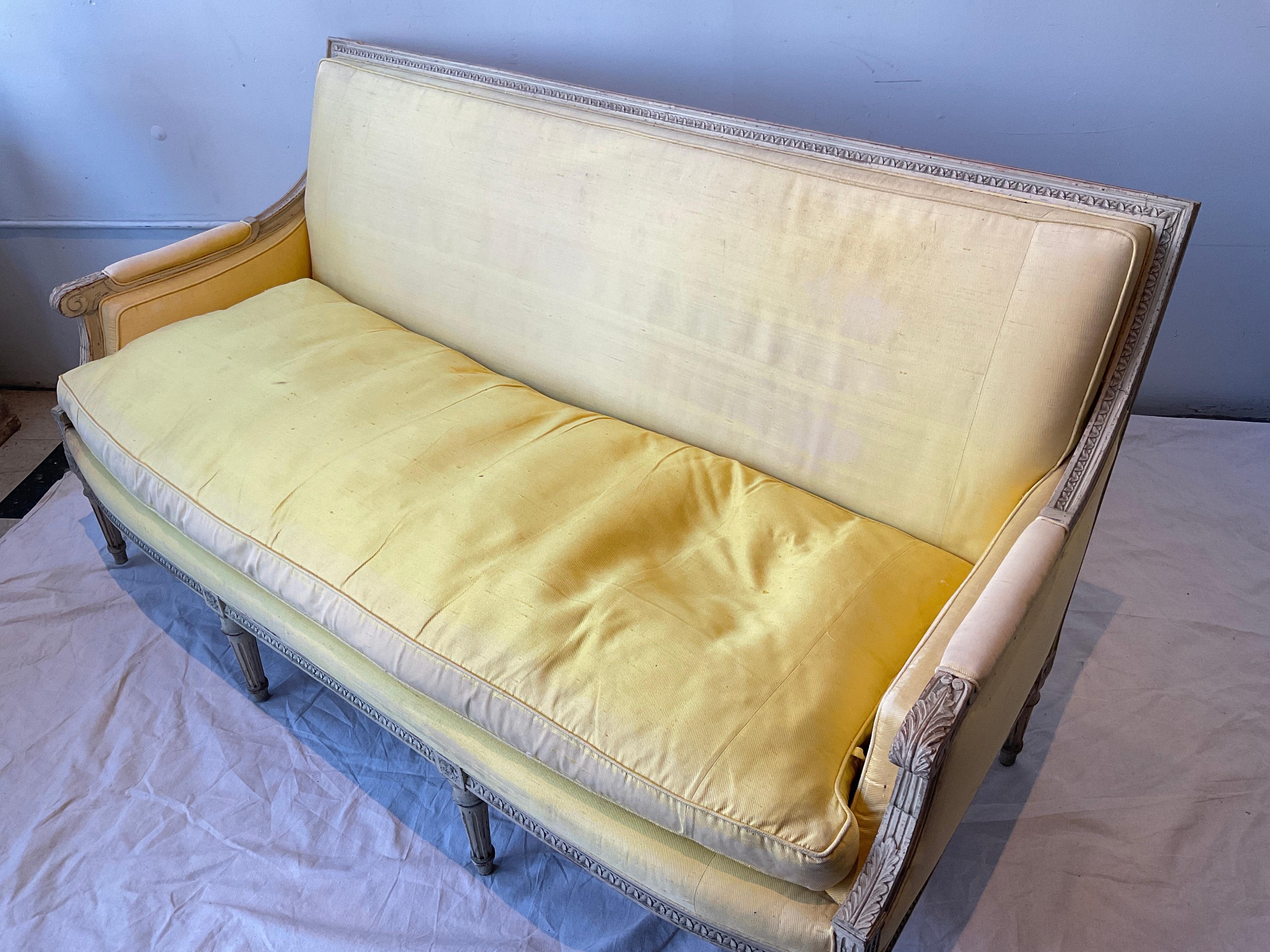 1880s French Louis XVI Sofa In Good Condition For Sale In Tarrytown, NY