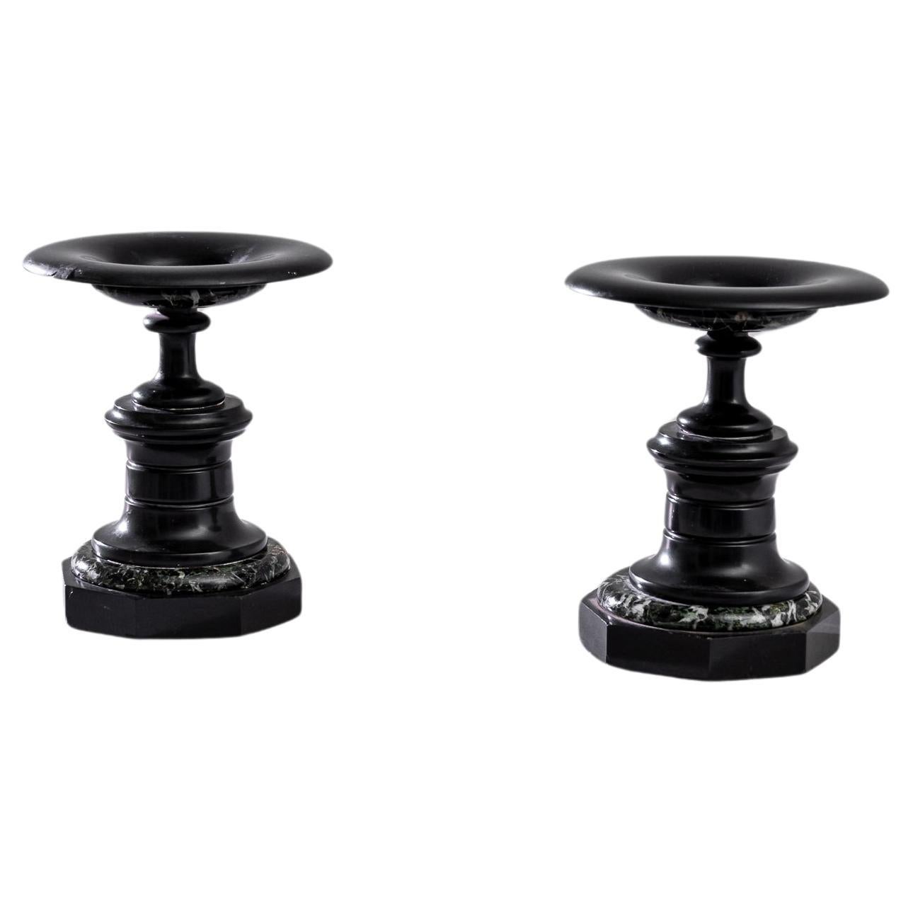 1880s French Marble Candle Holders, Set of 2 For Sale