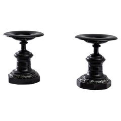 1880s French Marble Candle Holders, Set of 2
