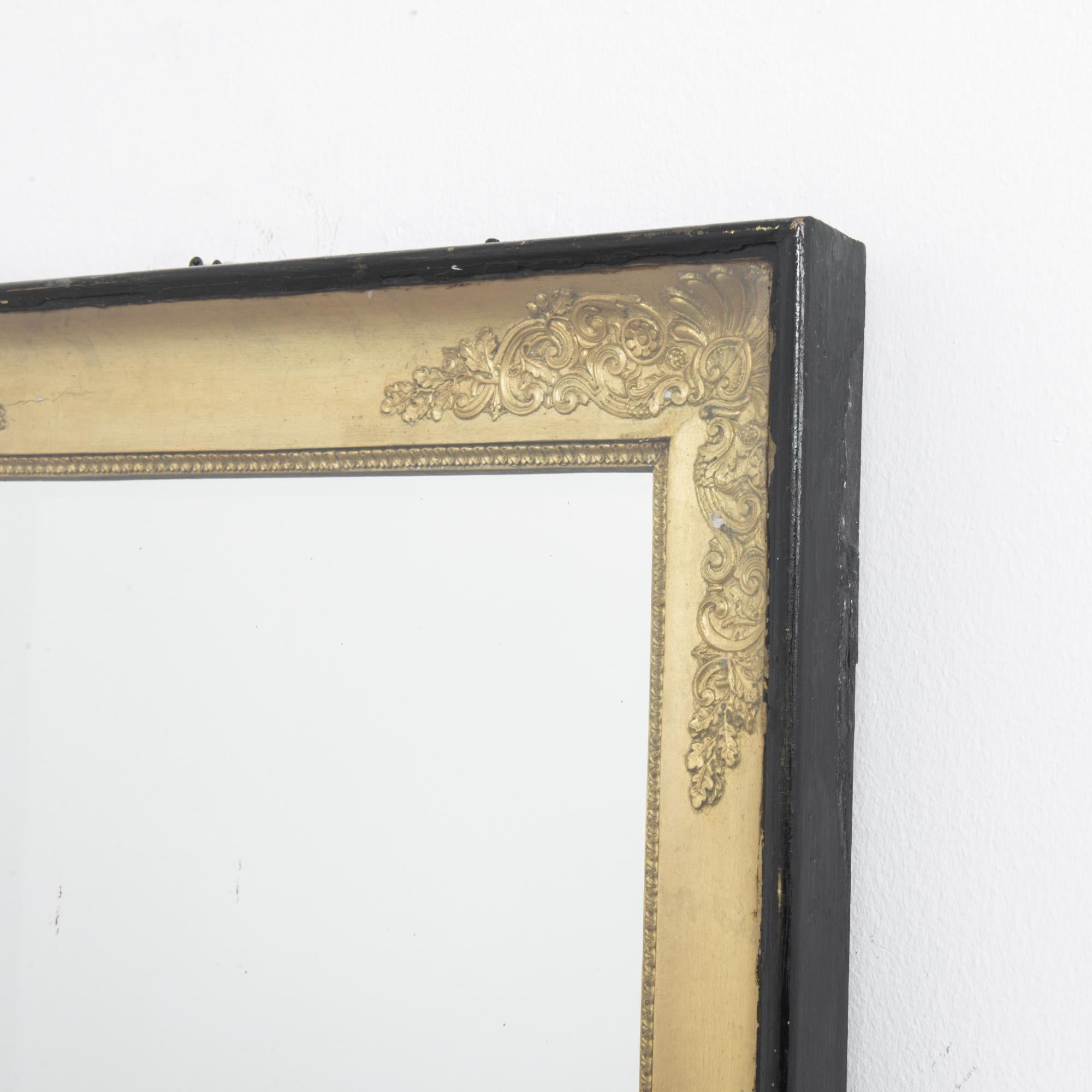 Gilt 1880s French Mirror with Wooden Frame