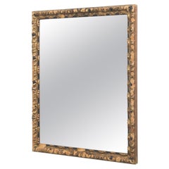 1880s French Mirror with Wooden Frame