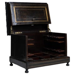 Caja de viaje francesa lacada Napoleón III de 1880