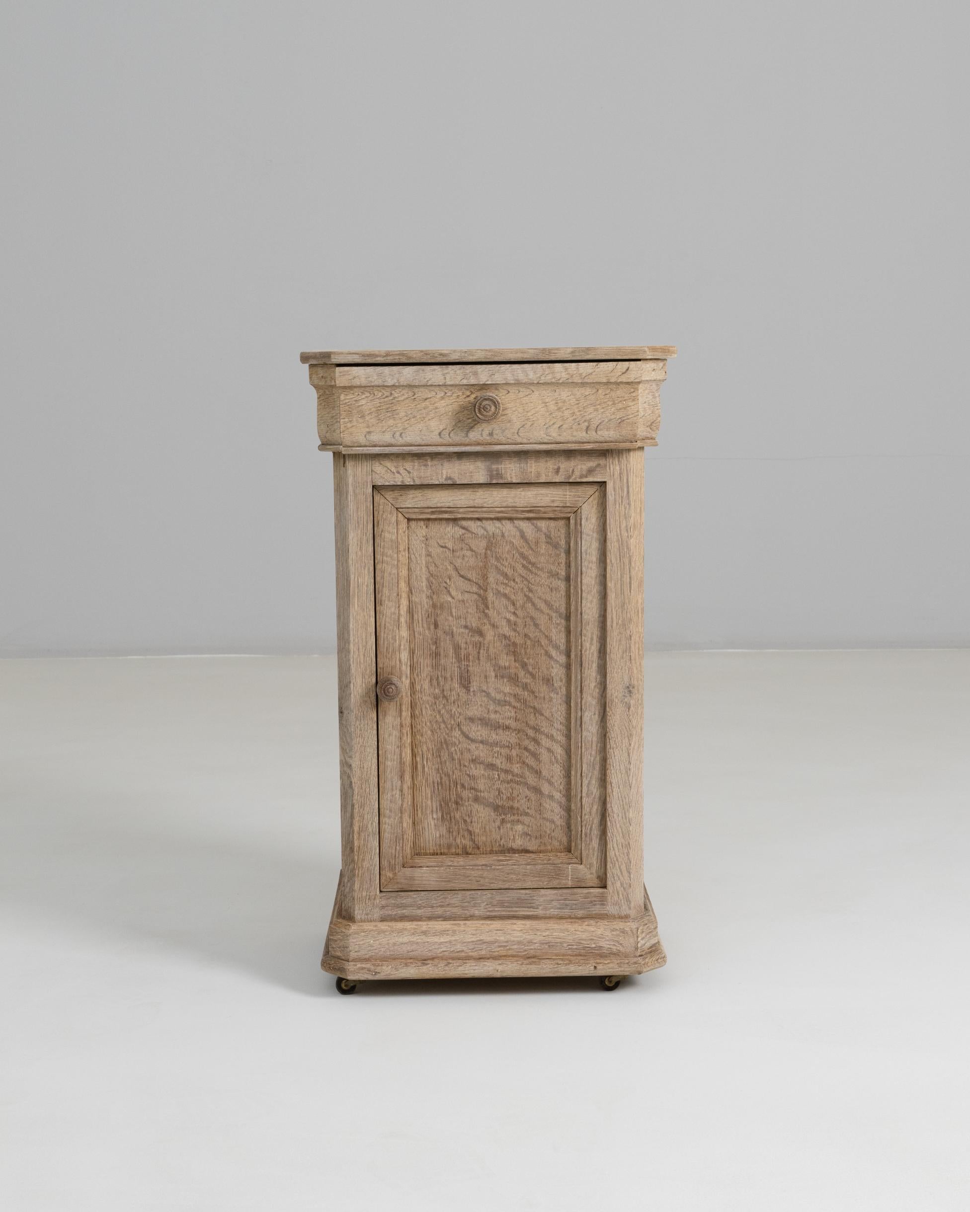 1880s French Oak Bedside Table For Sale 1