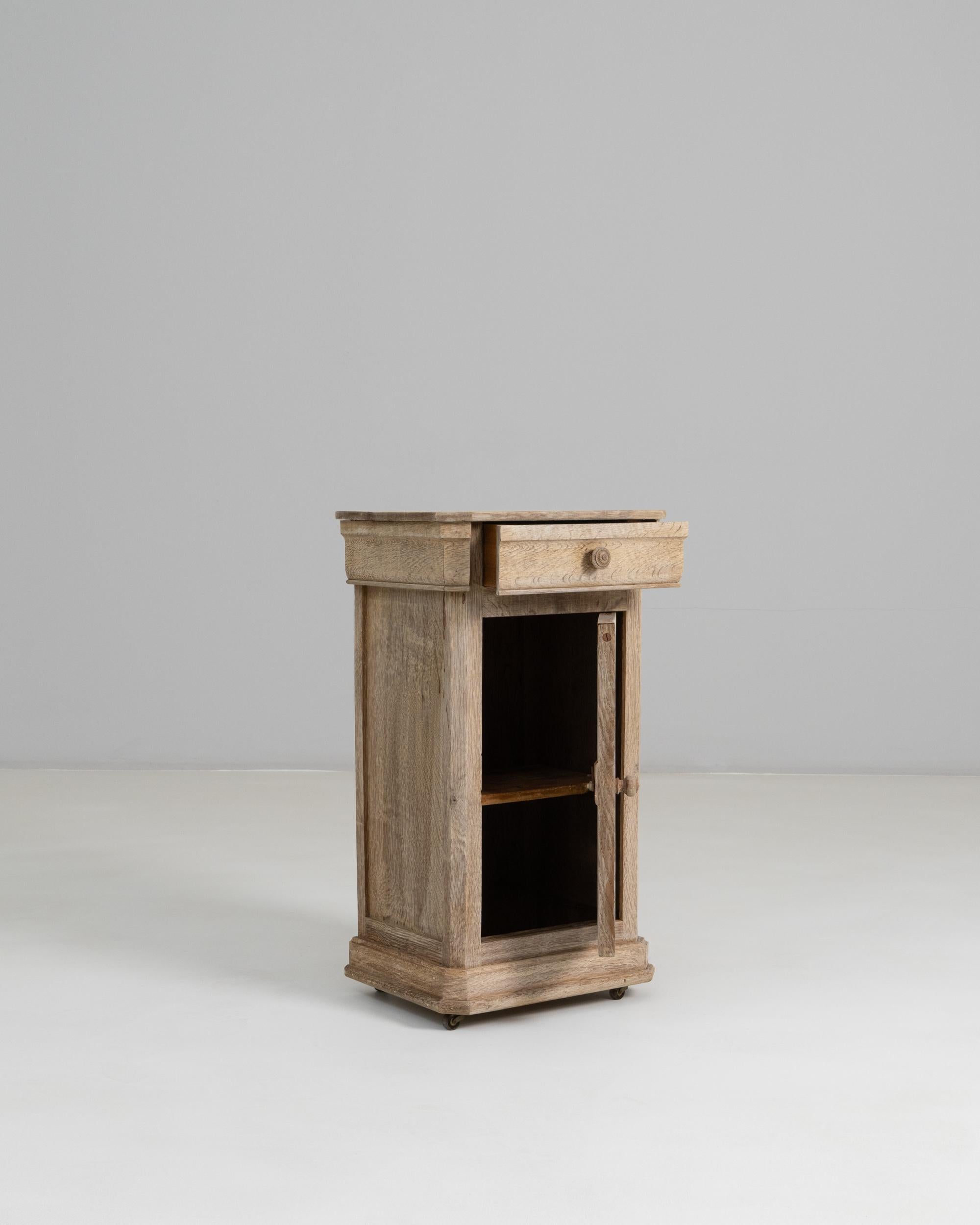 1880s French Oak Bedside Table For Sale 4