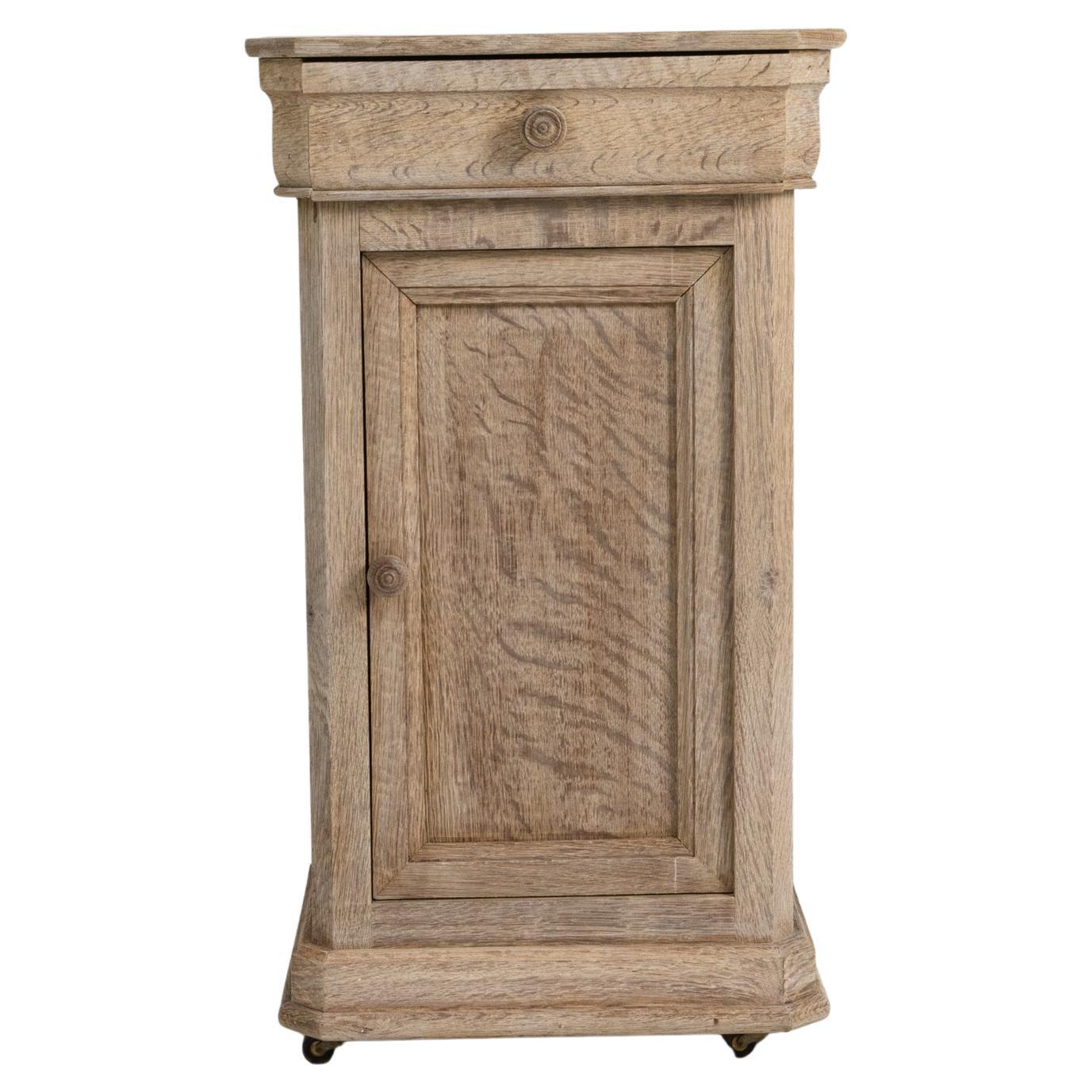 1880s French Oak Bedside Table