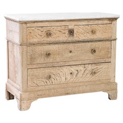 1880s French Oak Chest of Drawers with Marble Top