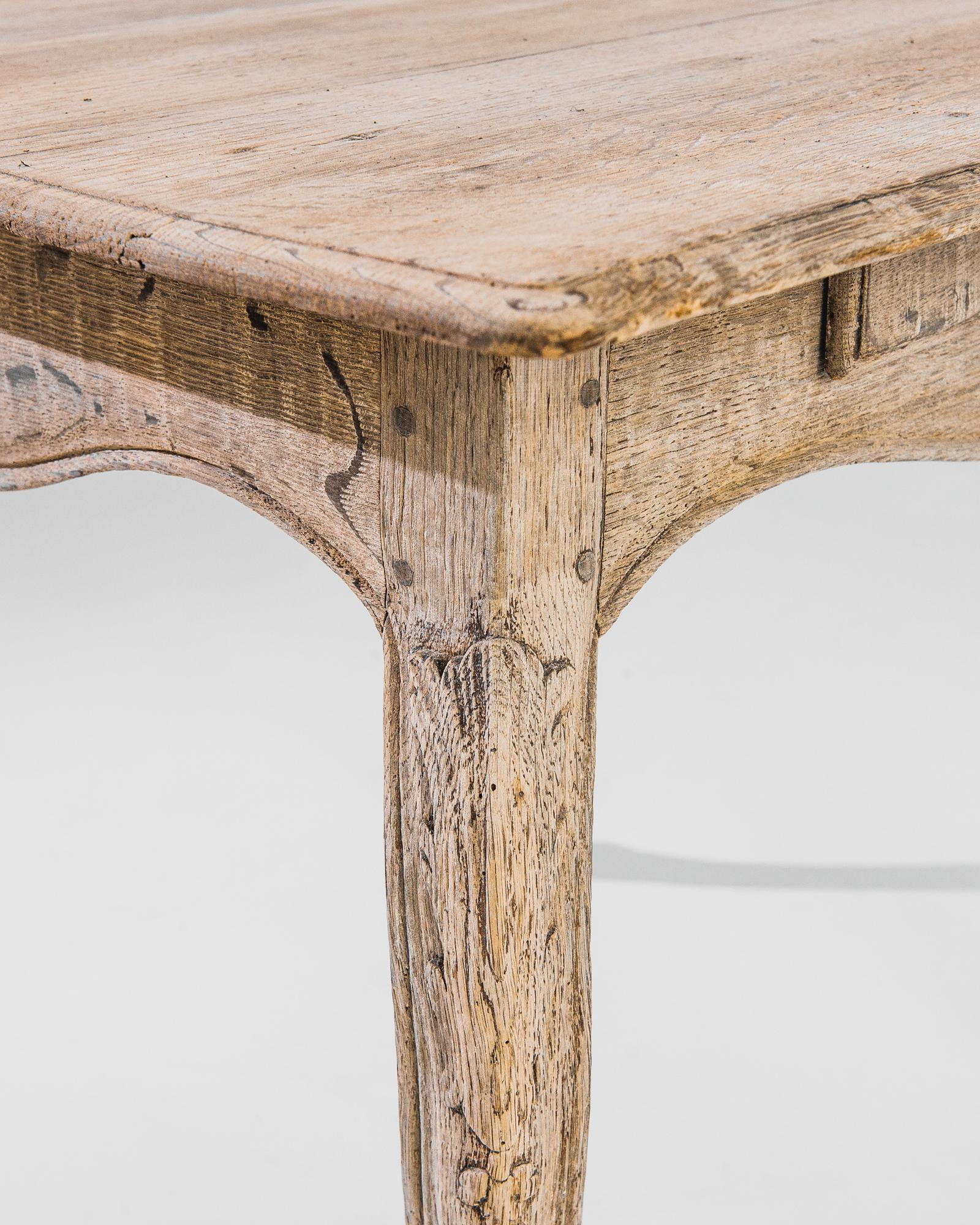 Bleached 1880s French Oak Occasional Table