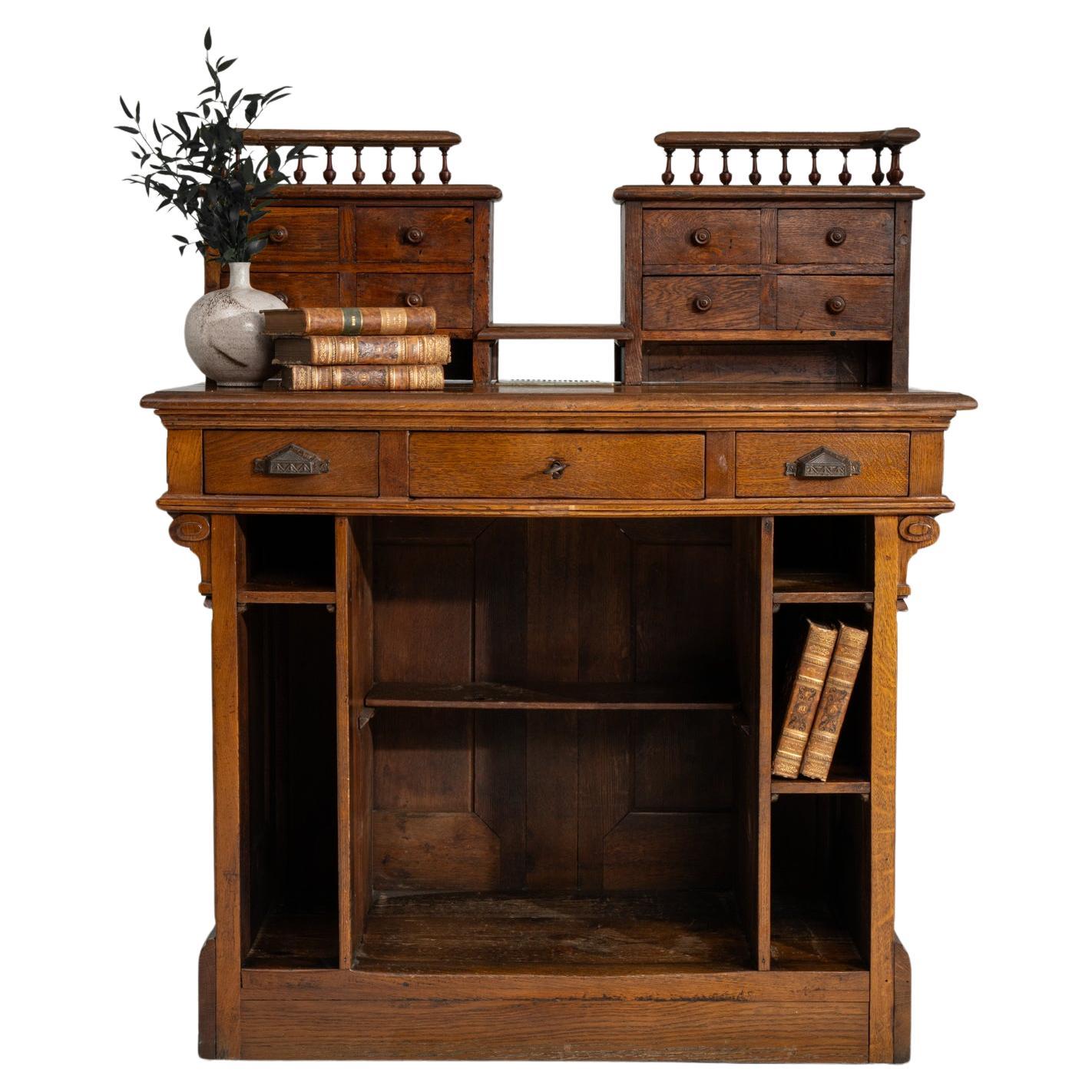 1880s French Oak Store Counter For Sale