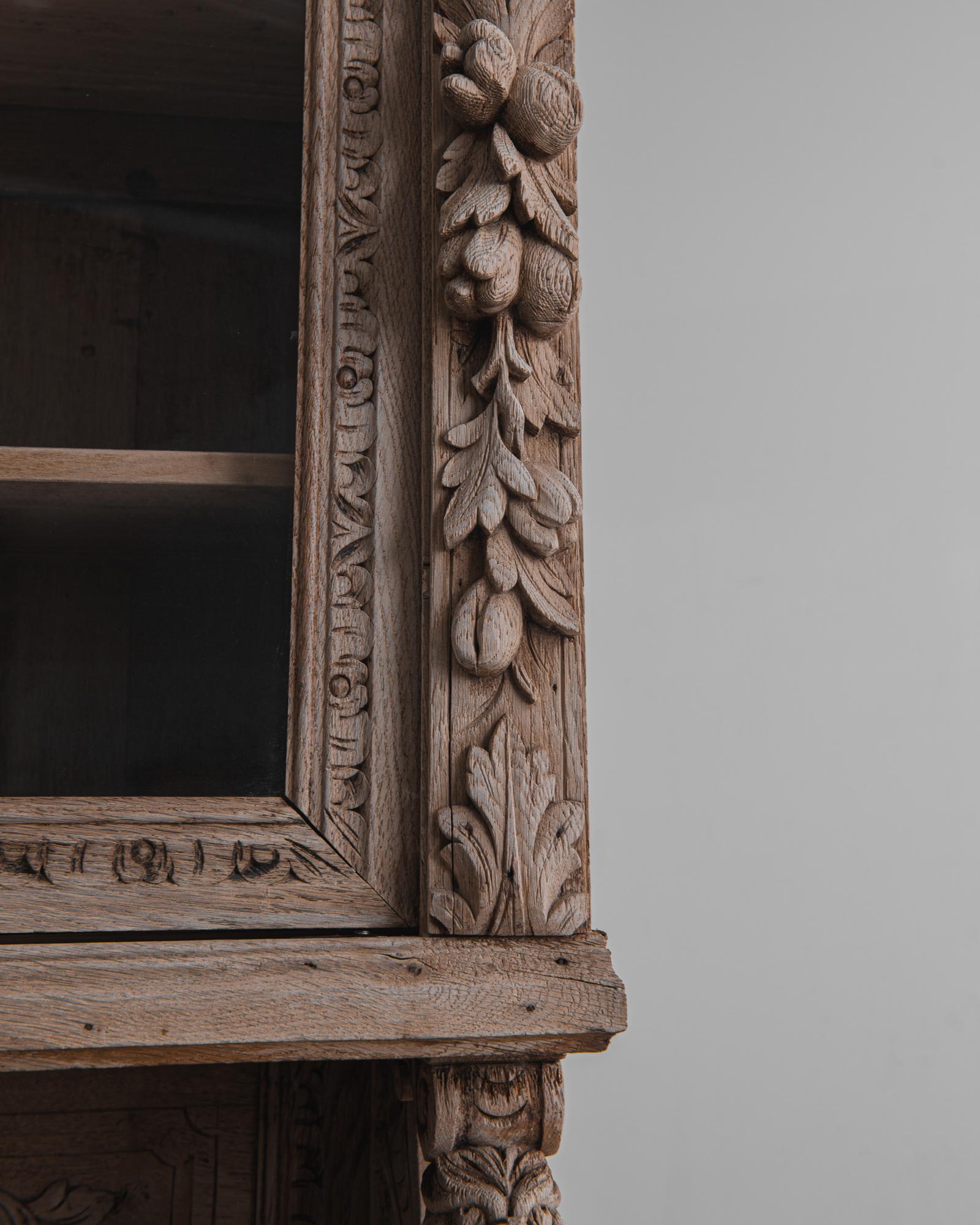 French Provincial 1880s French Oak Vitrine