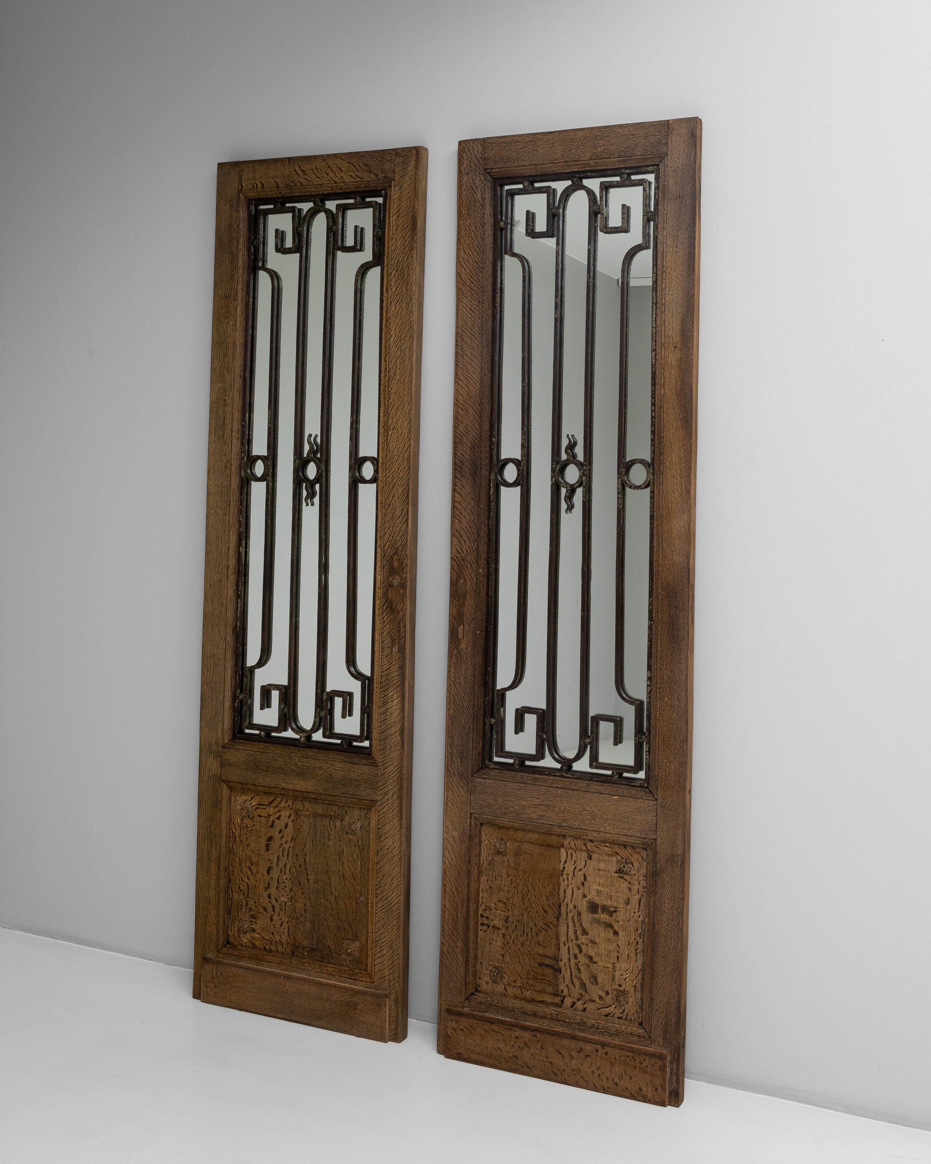 Francese Coppia di porte in legno con specchi del 1880 in Francia in vendita