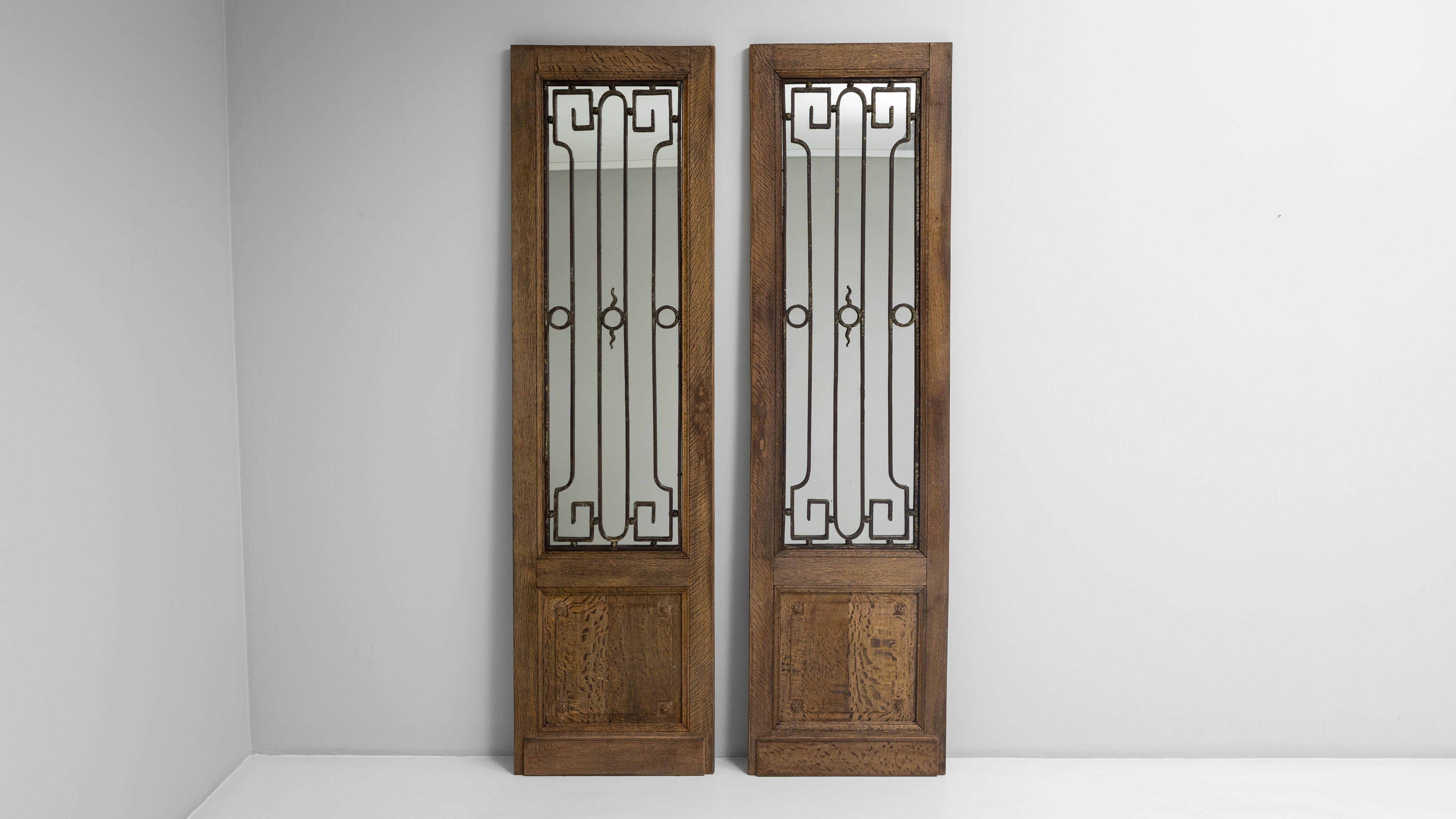 Coppia di porte in legno con specchi del 1880 in Francia in vendita 3