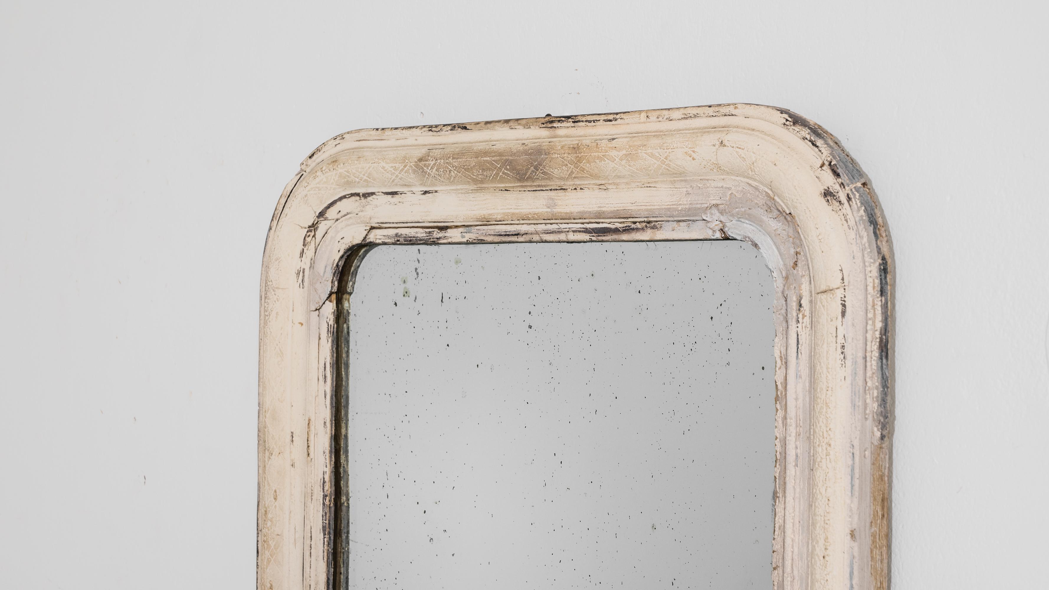 19th Century 1880s, French, Patinated Wooden Mirror