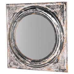 1880s French Patinated Wooden Mirror