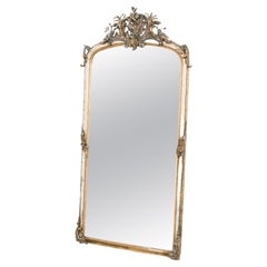 1880s French Polychrome Gilded Mirror