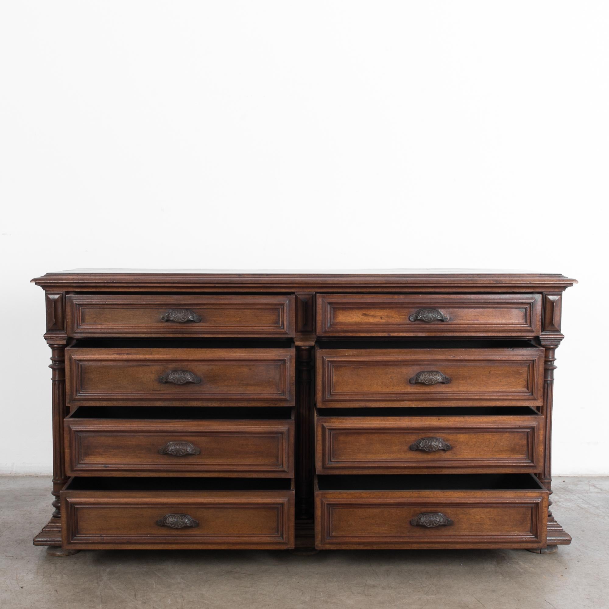 Belgian 1880s French Provincial Console Drawer Chest