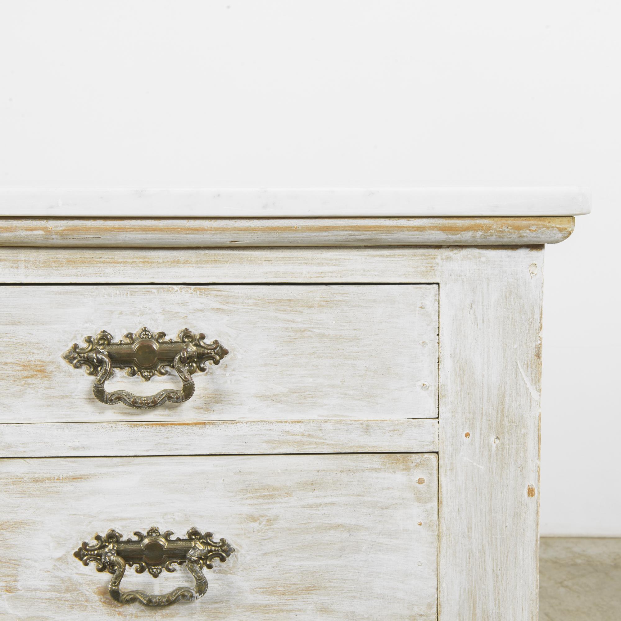 1880s French Provincial Marble Top Commode 1
