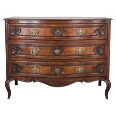 1880s French Provincial Oak Carved Chest of Drawers