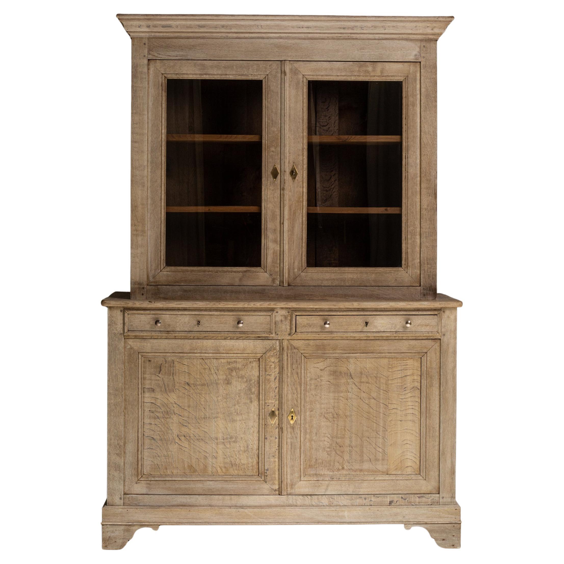 1880s French Provincial Oak Vitrine