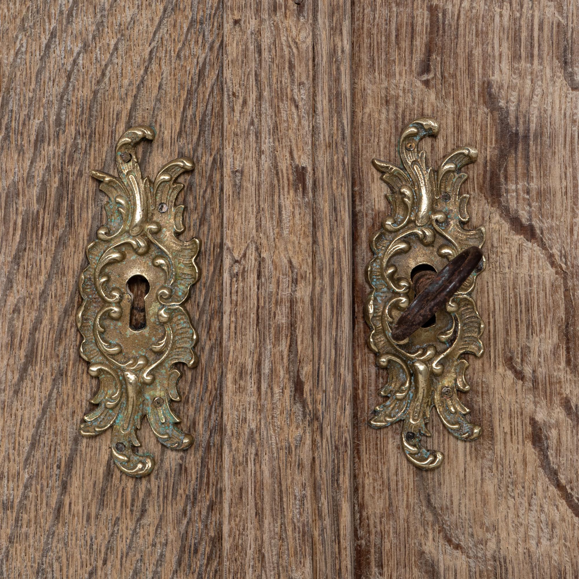 Vetrina in rovere francese del 1880 con ante in rete metallica in vendita 7