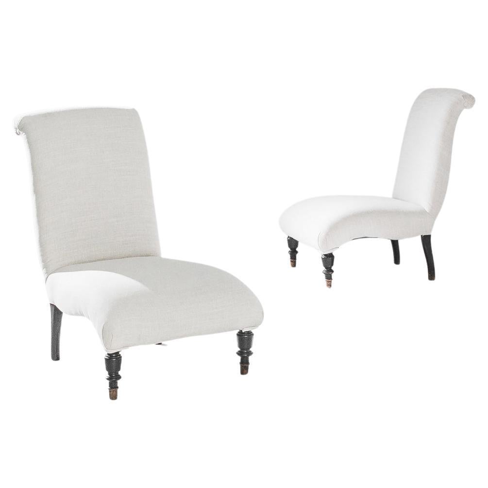 French Tufted Slipper Chair at 1stDibs