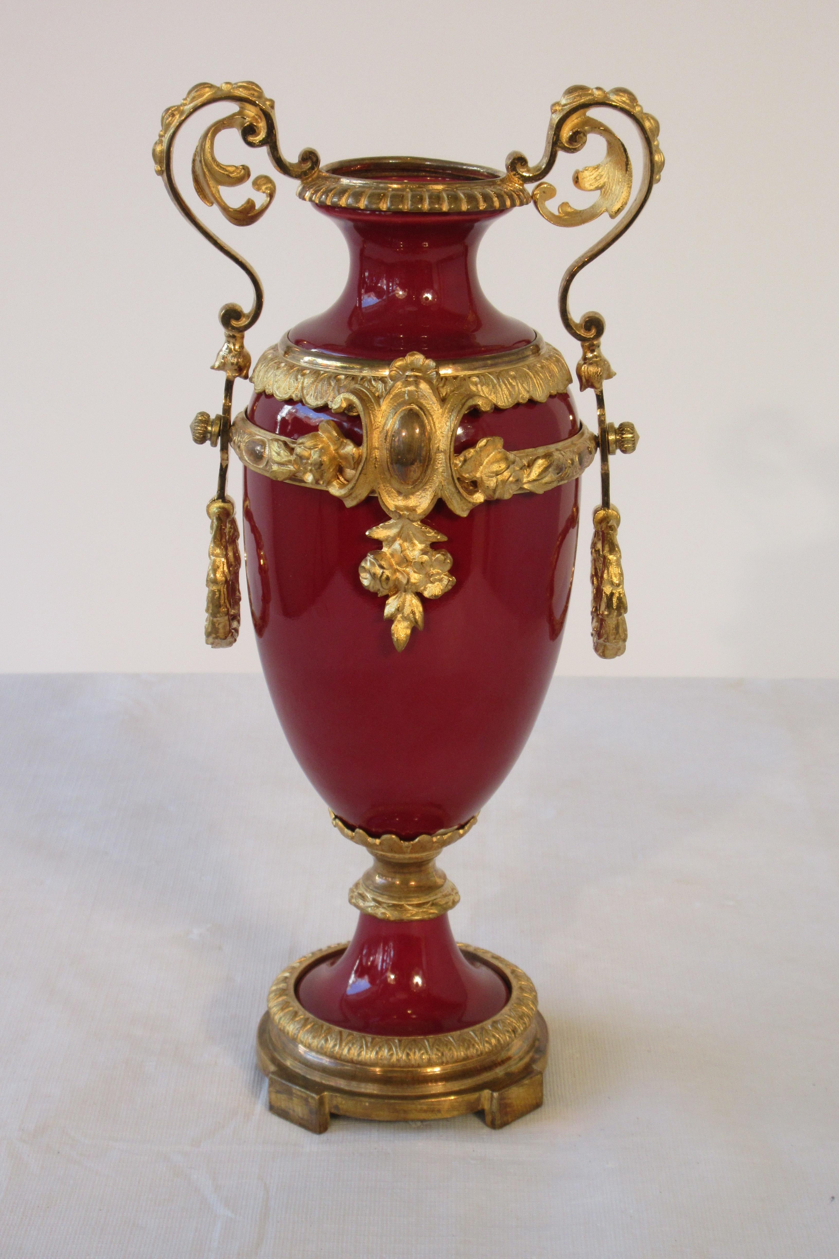 1880s French vase with gilt bronze.