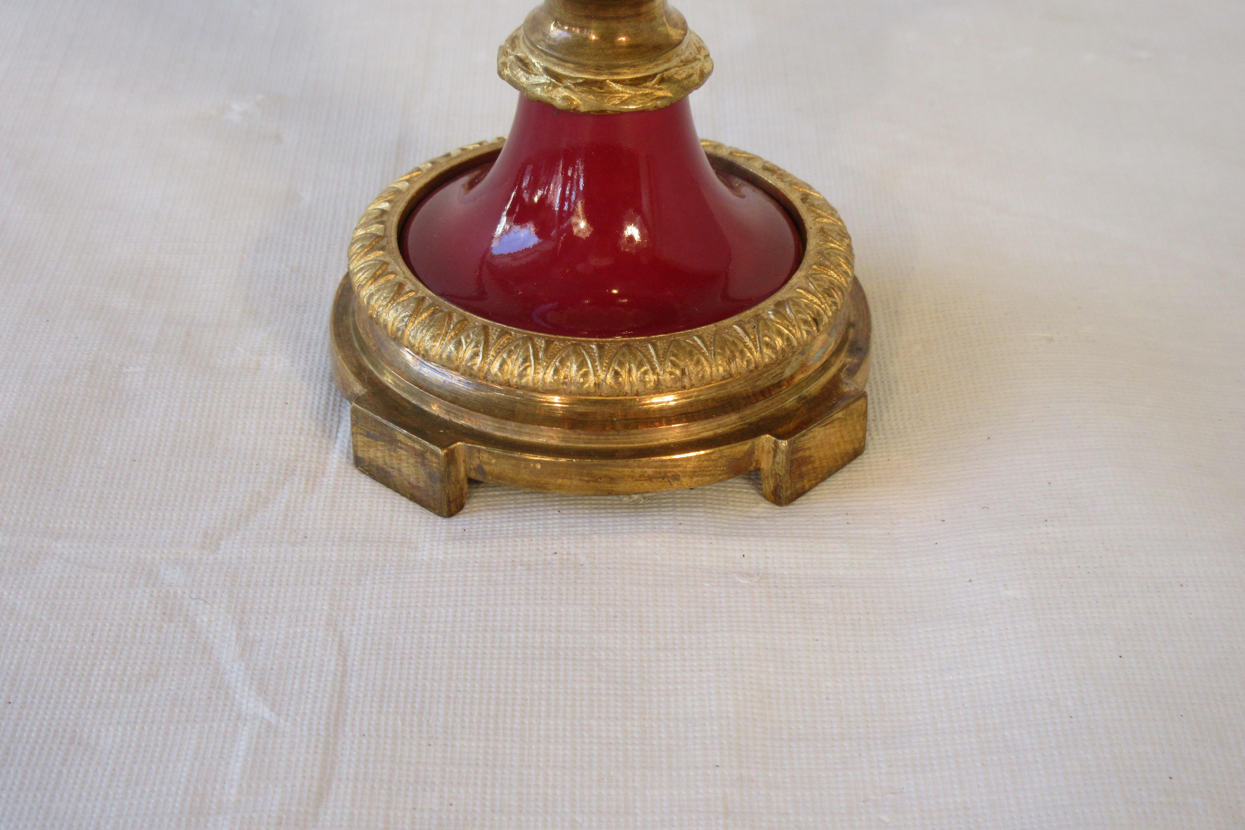 1880s French Red Vase with Gilt Bronze 4