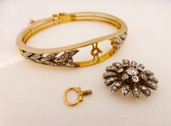 1880s French Rose Cut G-Color VS-SI Diamond Bangle