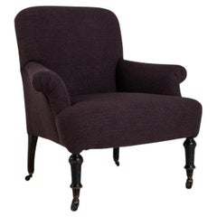 1880s French Upholstered Armchair On Wheels