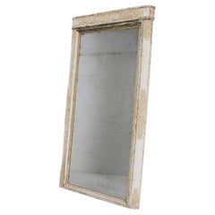 1880s French White Ornate Wall Mirror
