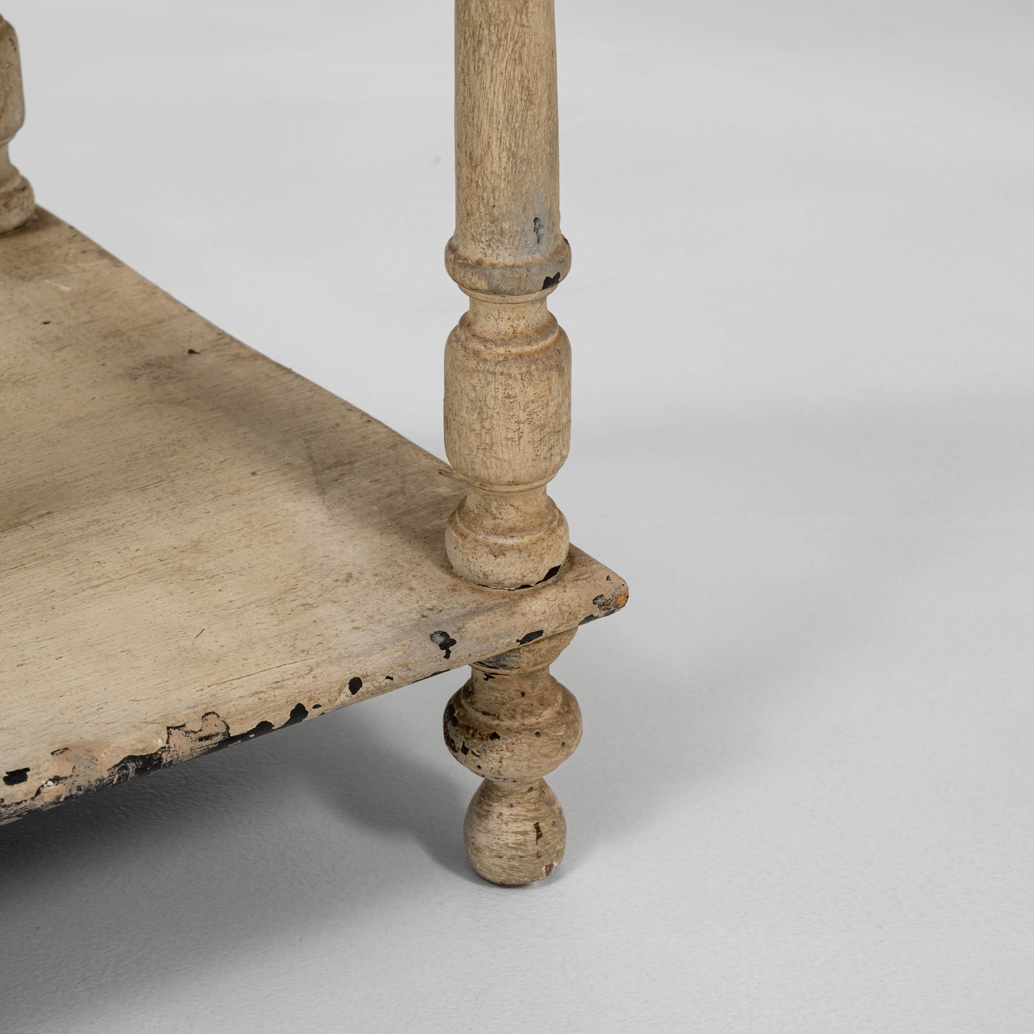 Scaffale francese in Oak Oak patinato bianco del 1880 in vendita 4