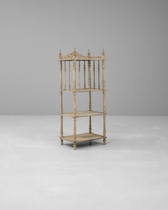 1880s French White Patinated Oak Shelf