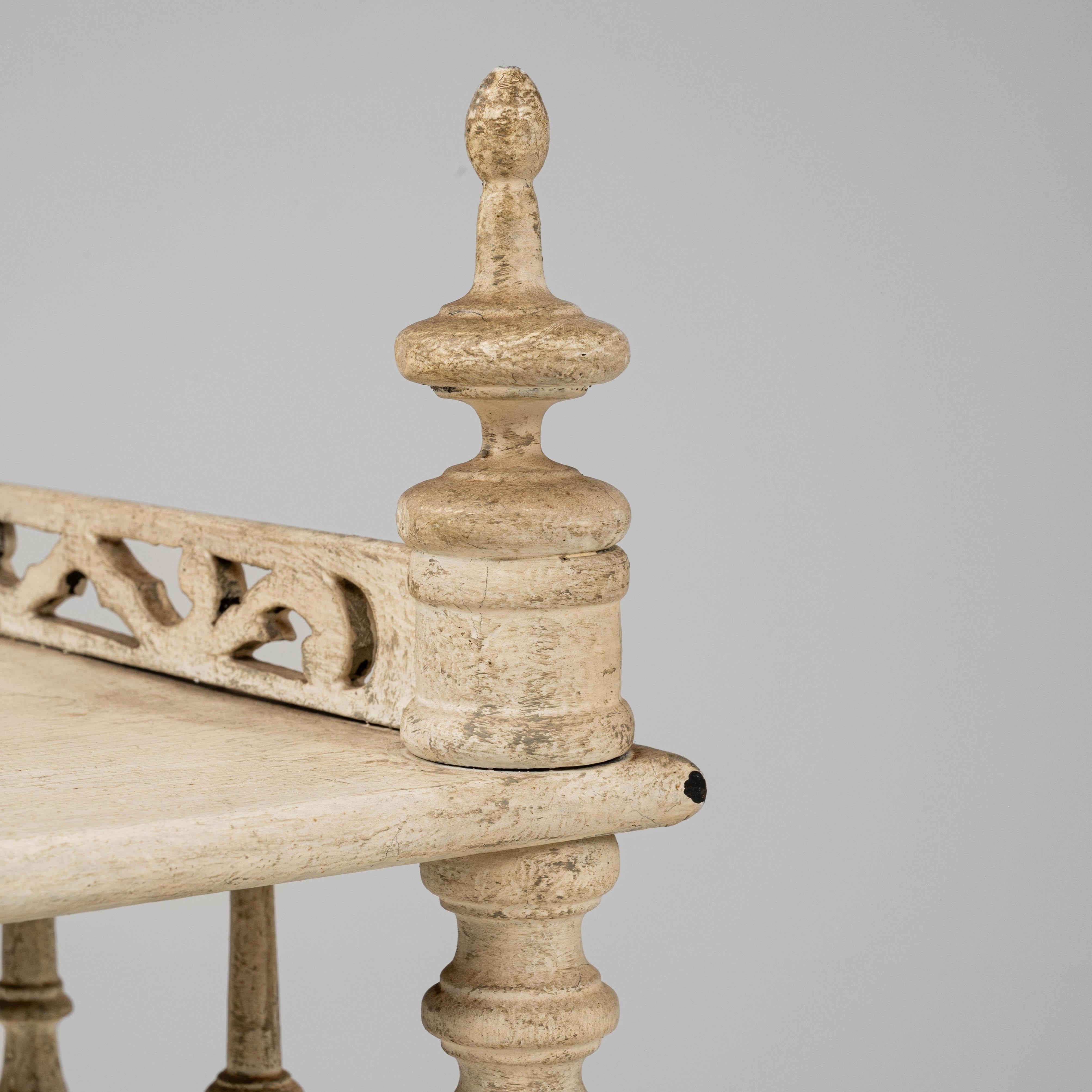 Scaffale francese in Oak Oak patinato bianco del 1880 in vendita 2