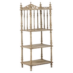 1880s French White Patinated Oak Shelf