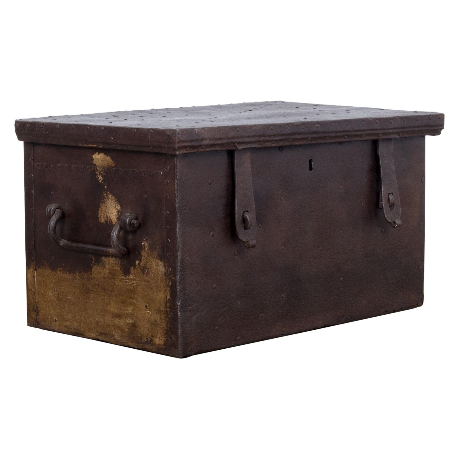 1880s French Wood and Metal Trunk