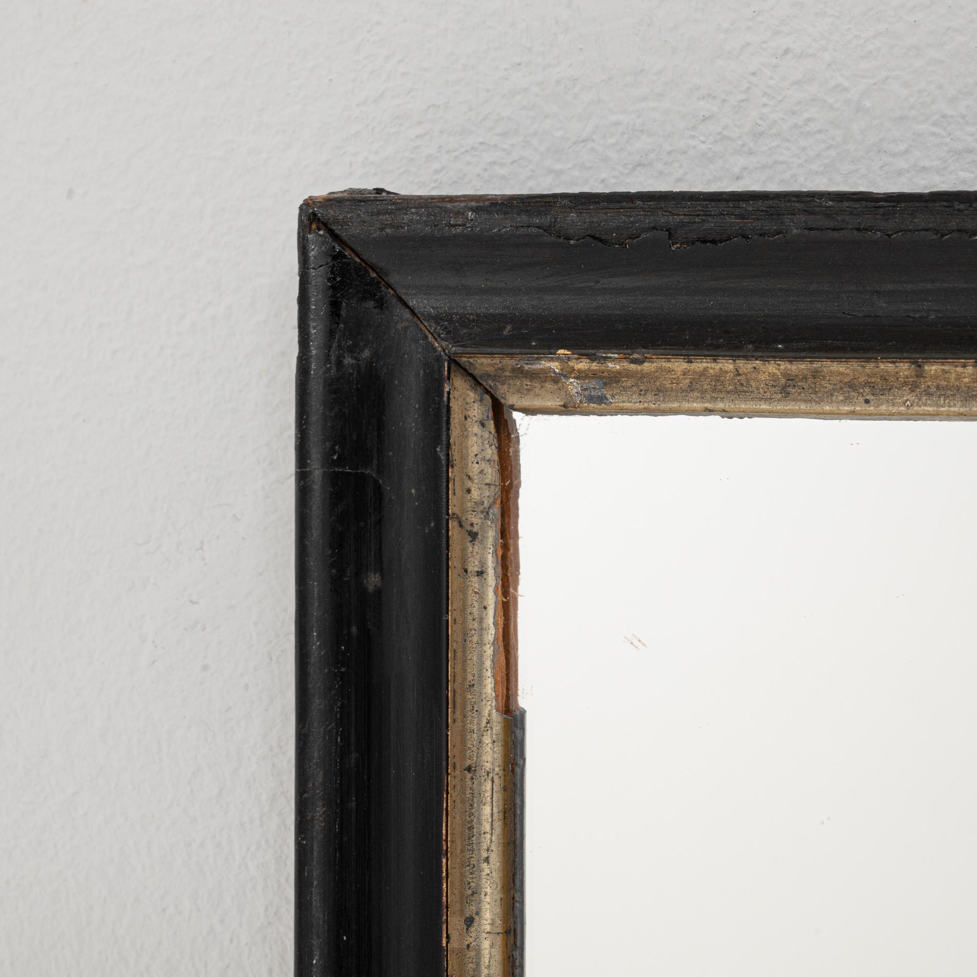 Miroir en bois français des années 1880 patiné noir en vente 4