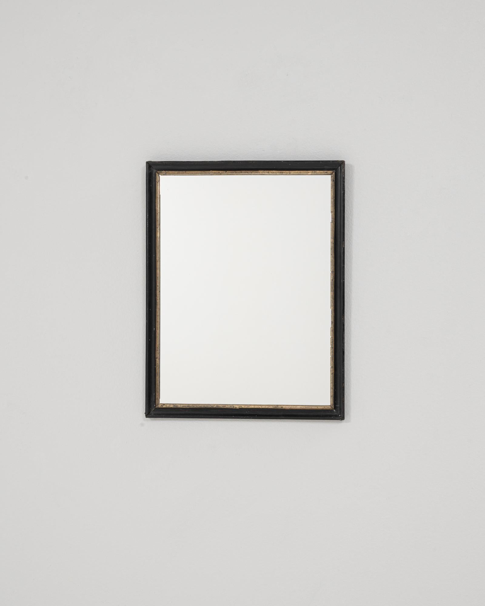 XIXe siècle Miroir en bois français des années 1880 patiné noir en vente