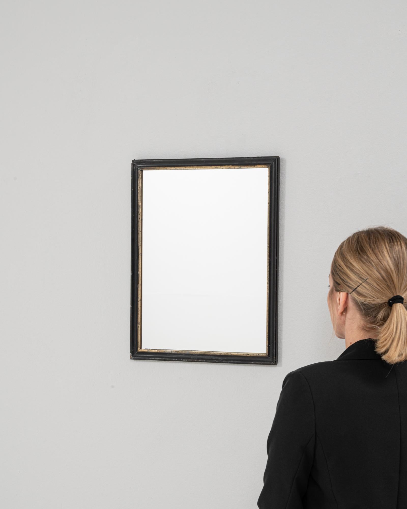 XIXe siècle Miroir en bois français des années 1880 patiné noir en vente