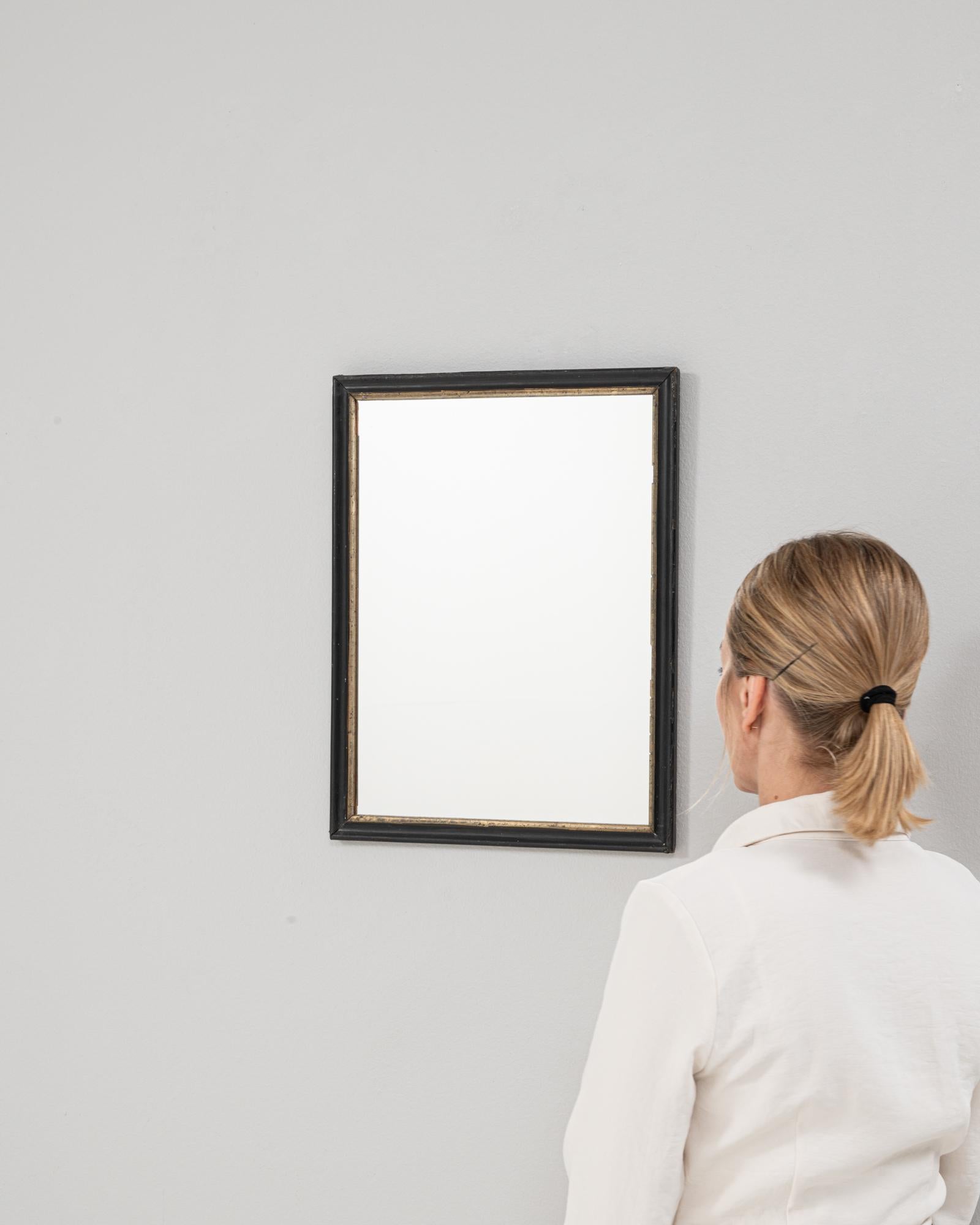 Miroir en bois français des années 1880 patiné noir en vente 1