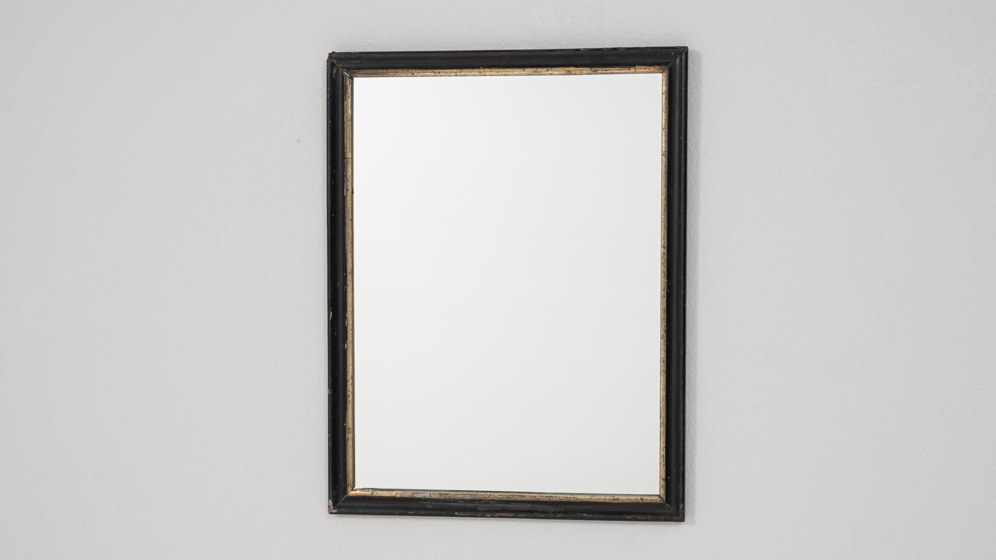 Miroir en bois français des années 1880 patiné noir en vente 1