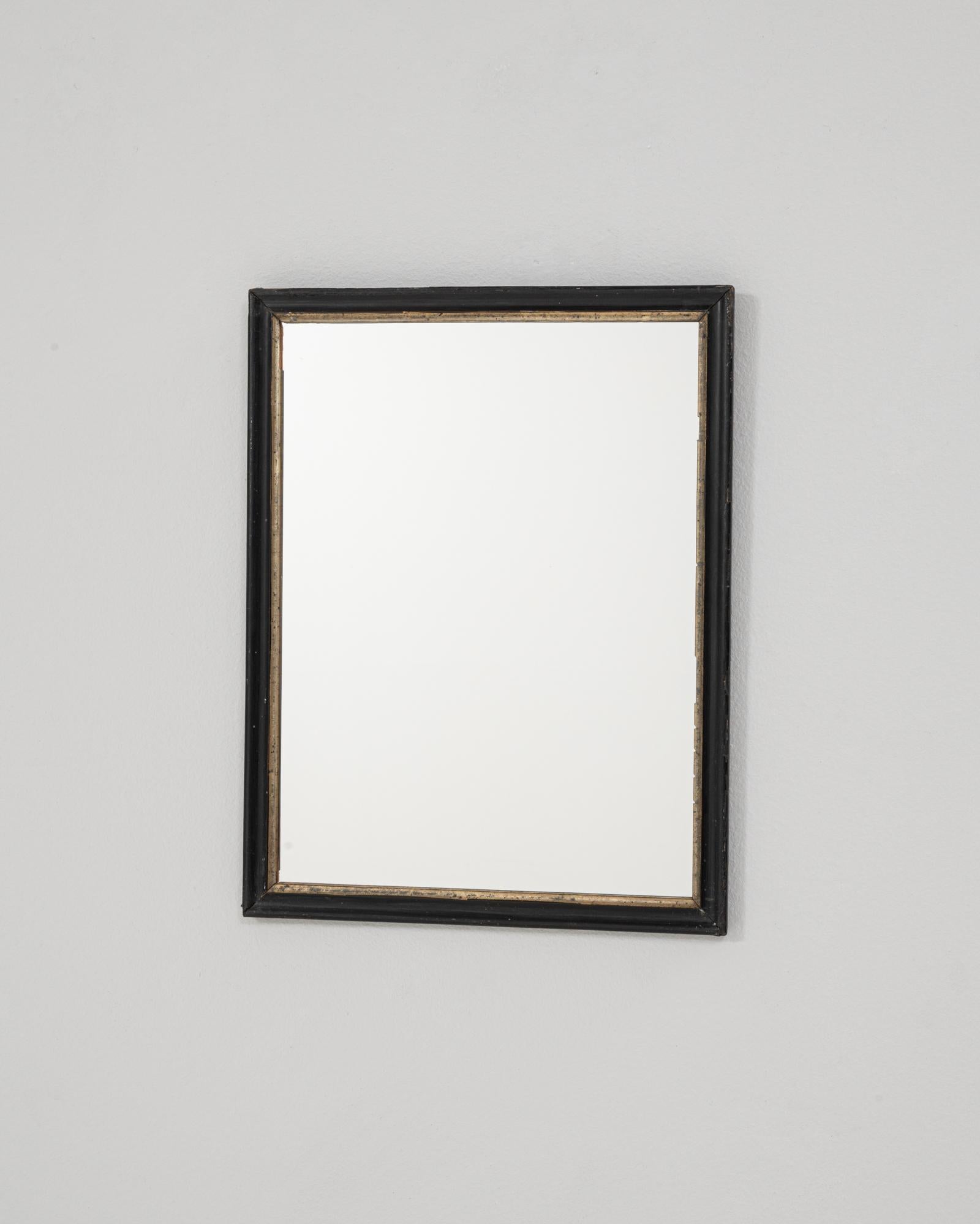 Miroir en bois français des années 1880 patiné noir en vente 2