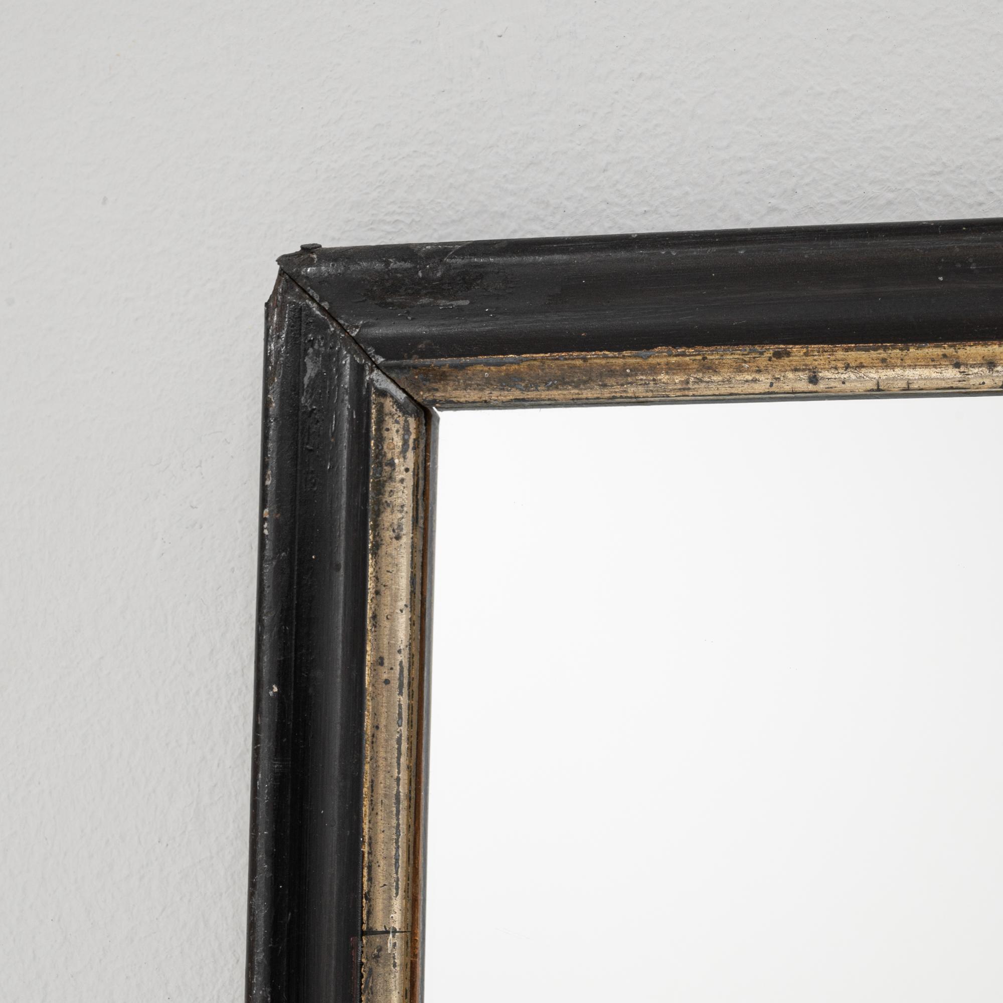 Miroir en bois français des années 1880 patiné noir en vente 2