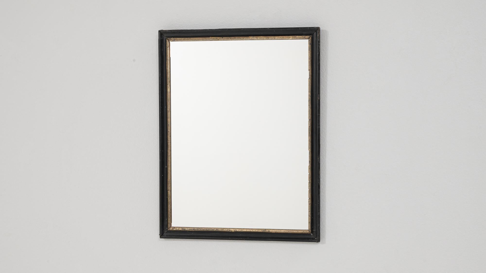 Miroir en bois français des années 1880 patiné noir en vente 3
