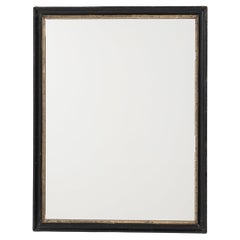 1880s French Wood Black Patinated Mirror
