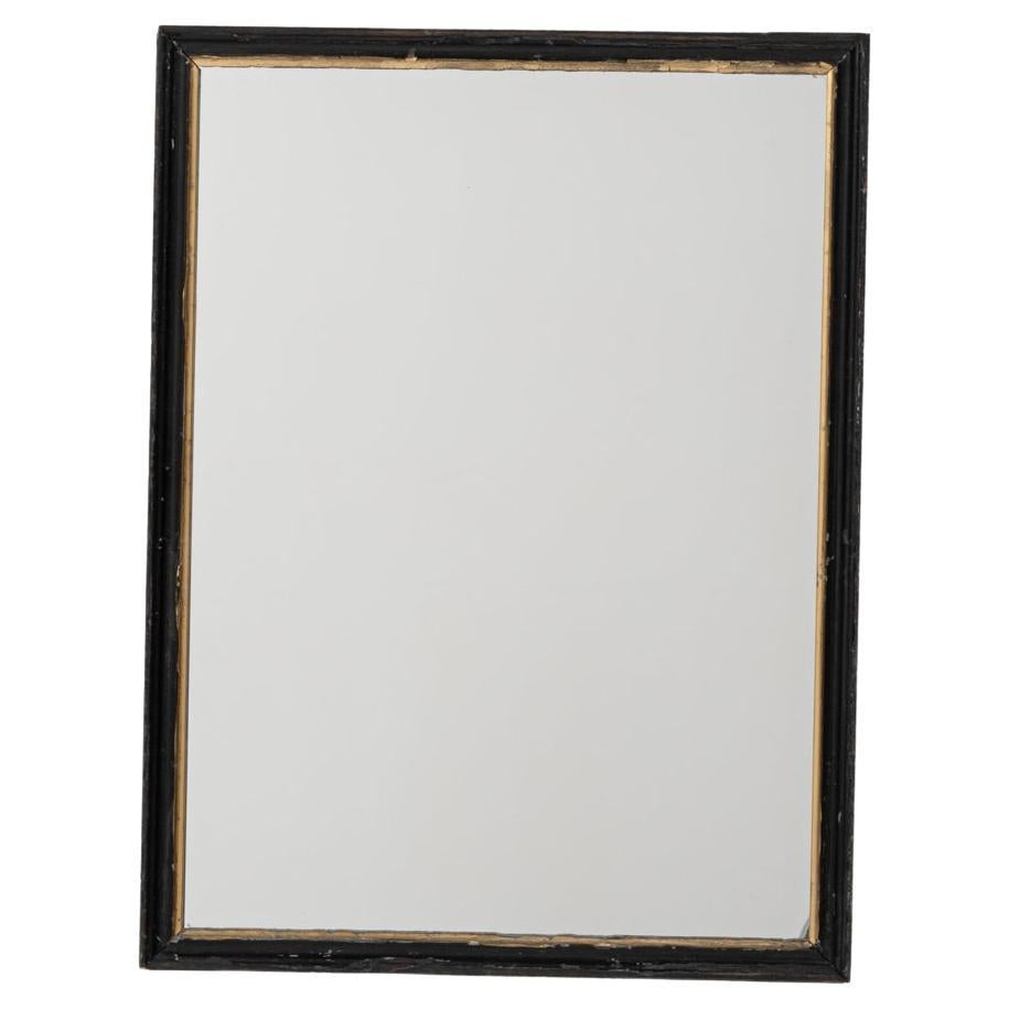 1880s French Wood Black Patinated Mirror